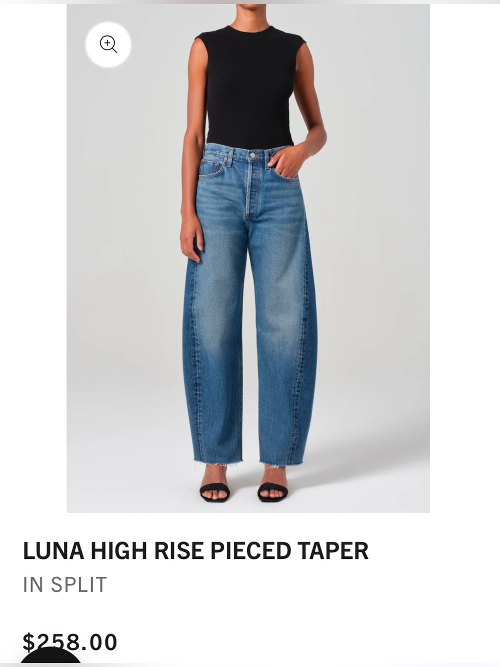 NWT Agolde Luna Barrel Leg Jean in Split